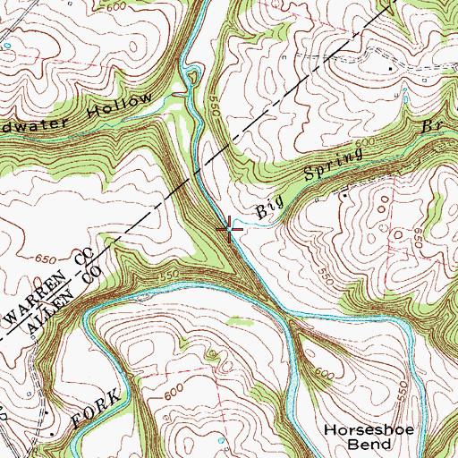 Topographic Map of Big Spring Branch, KY