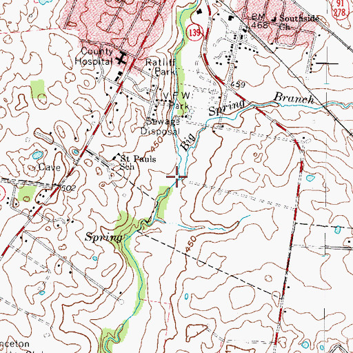Topographic Map of Big Spring Branch, KY