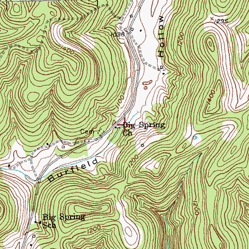 Topographic Map of Big Spring Baptist Church, KY