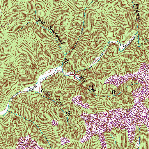 Topographic Map of Big Sue Branch, KY