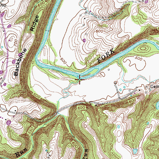 Topographic Map of Big Terrapin Run, KY