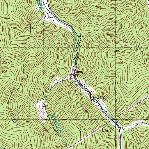 Topographic Map of Biglick Branch, KY