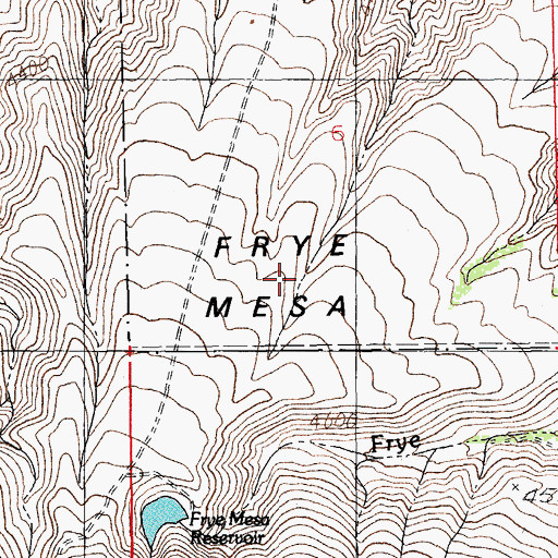 Topographic Map of Frye Mesa, AZ