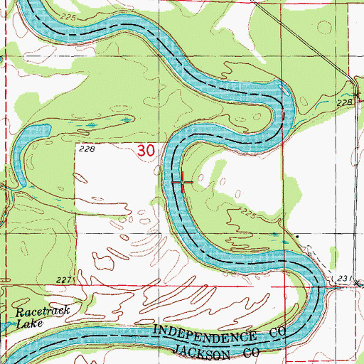 Topographic Map of Eagle Lake Bend, AR