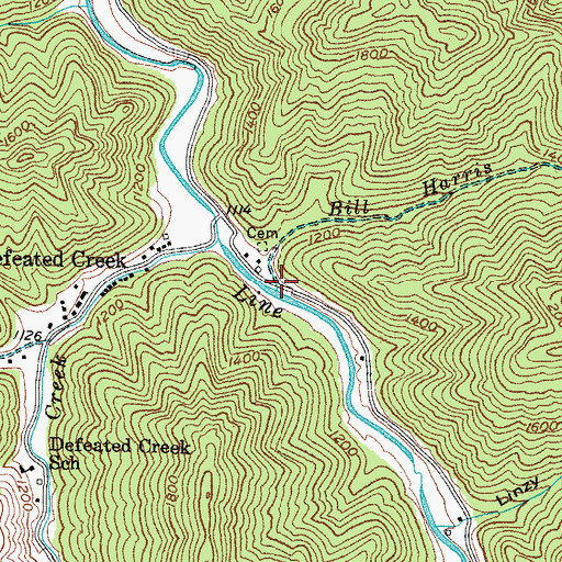 Topographic Map of Bill Harris Branch, KY