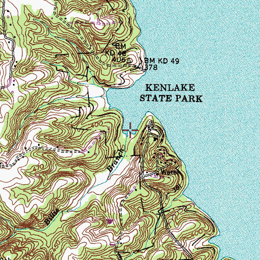 Topographic Map of Billie Branch, KY