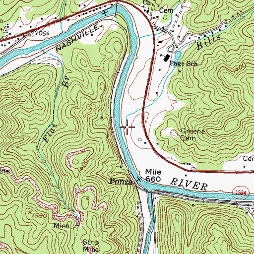 Topographic Map of Bills Branch, KY