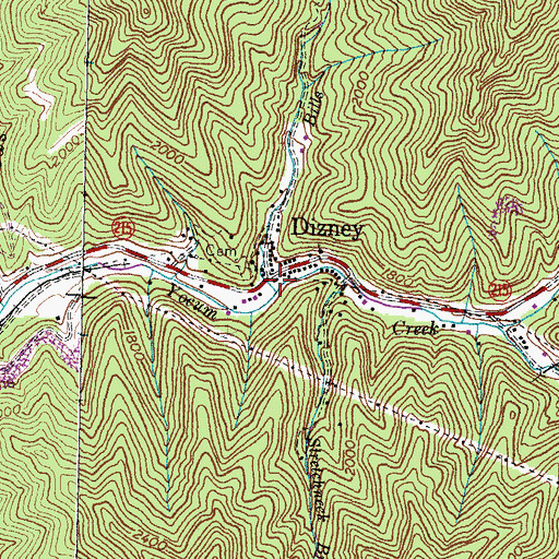 Topographic Map of Bills Creek, KY