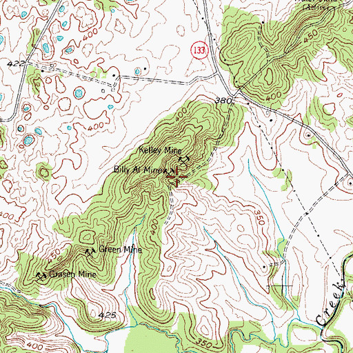 Topographic Map of Billy Al Mine, KY