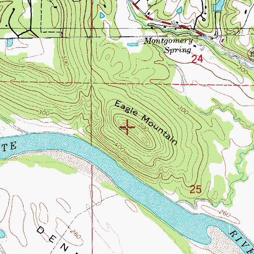 Topographic Map of Eagle Mountain, AR