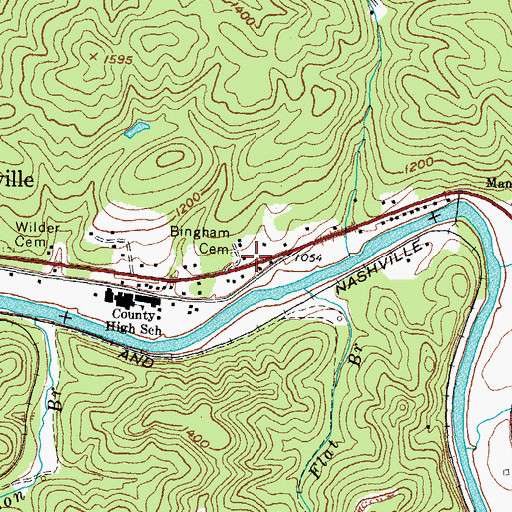 Topographic Map of Bingham Cemetery, KY