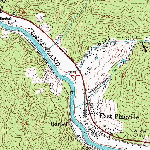 Topographic Map of Bird Branch, KY