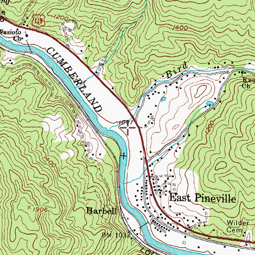 Topographic Map of Bird Branch, KY