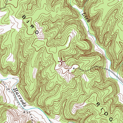 Topographic Map of Bird Ridge, KY