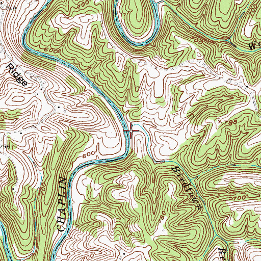 Topographic Map of Birdtown Branch, KY