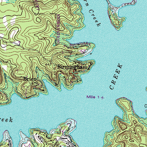 Topographic Map of Birmingham, KY