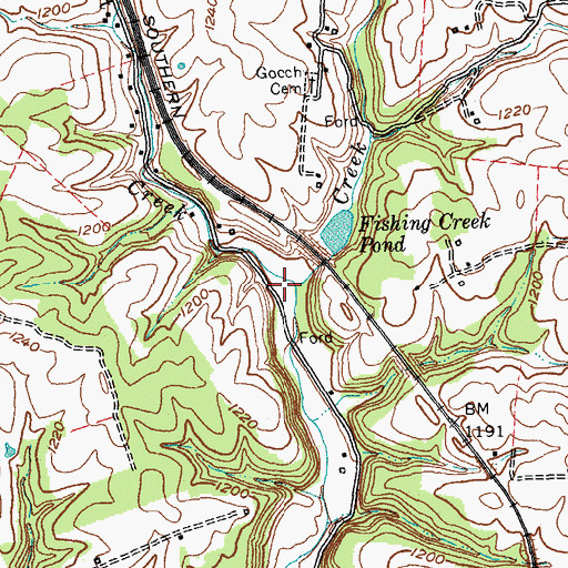 Topographic Map of Bittersweet Creek, KY