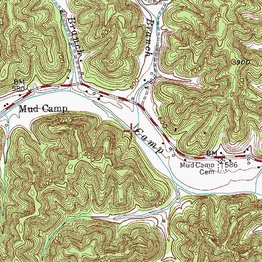 Topographic Map of Black Branch, KY