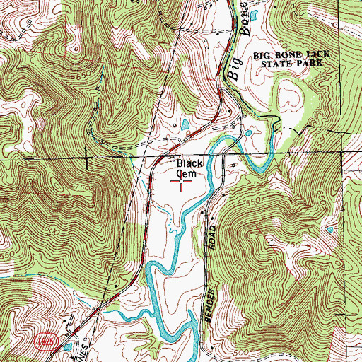 Topographic Map of Black Cemetery, KY