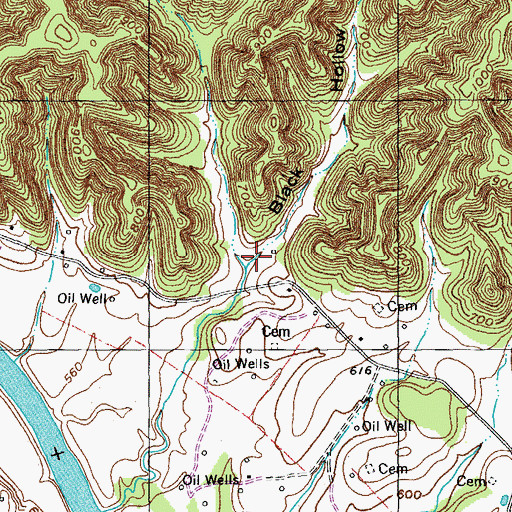 Topographic Map of Black Hollow, KY