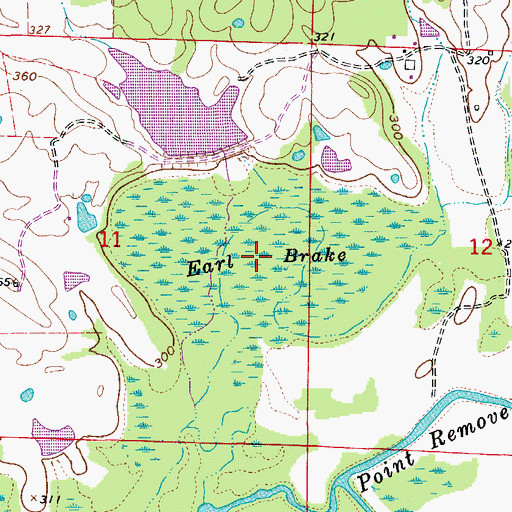 Topographic Map of Earl Brake, AR