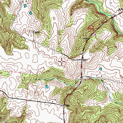 Topographic Map of Black Lick Baptist Church, KY