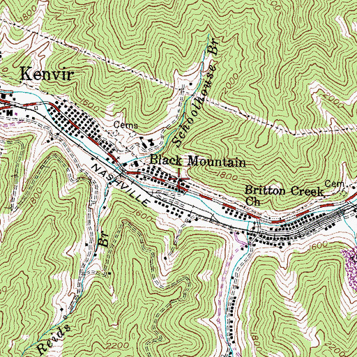 Topographic Map of Black Mountain, KY