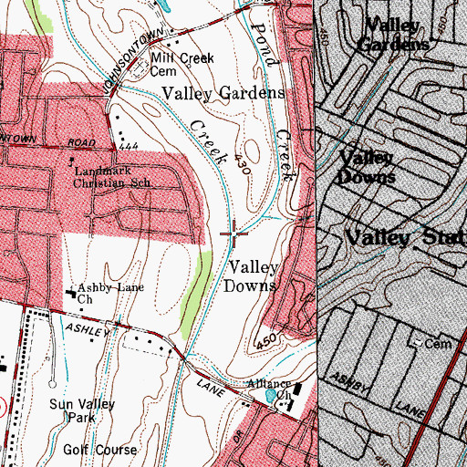 Topographic Map of Black Pond Creek, KY