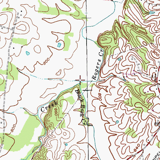 Topographic Map of Black Rock Creek, KY