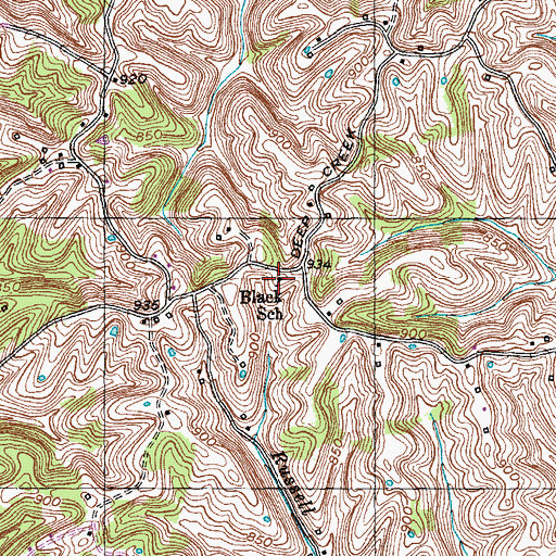 Topographic Map of Black School, KY