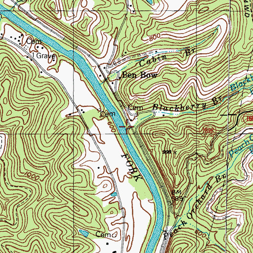 Topographic Map of Blackberry Branch, KY