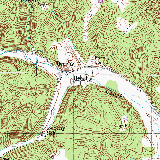 Topographic Map of Blackbird Branch, KY