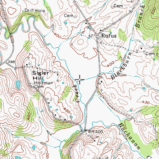 Topographic Map of Blackburn Branch, KY