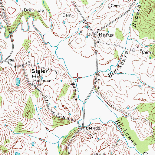 Topographic Map of Blackburn Branch, KY