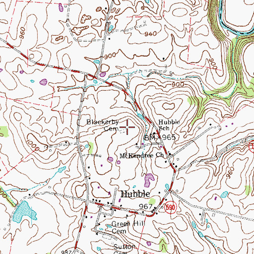 Topographic Map of Blackerby Cemetery, KY