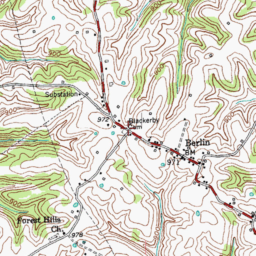 Topographic Map of Blackerby Cemetery, KY