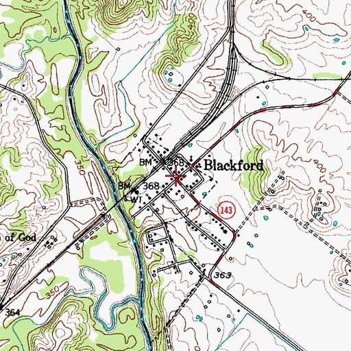 Topographic Map of Blackford, KY