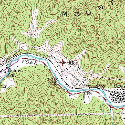 Topographic Map of Blackjoe, KY