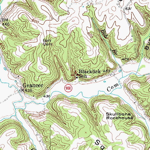 Topographic Map of Blacklick School, KY