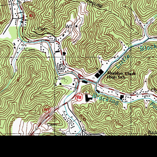 Topographic Map of Blacklog Fork, KY