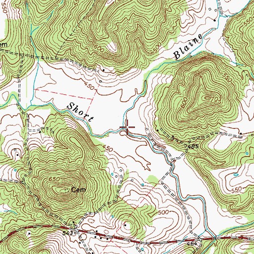 Topographic Map of Blaine Run, KY