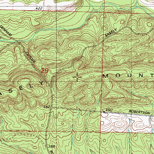 Topographic Map of Easely Mountain, AR