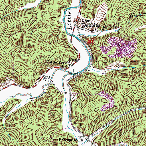 Topographic Map of Blaine Trace, KY
