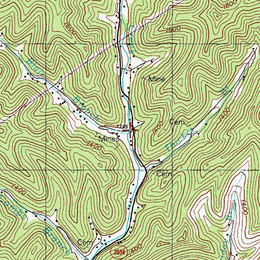 Topographic Map of Blair Branch, KY
