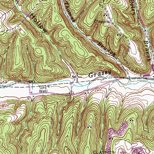 Topographic Map of Blair Hollow, KY