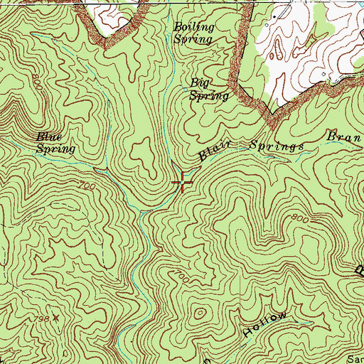 Topographic Map of Blair Spring Branch, KY