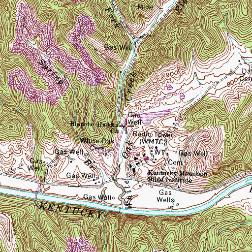 Topographic Map of Blanche Haddix Church, KY