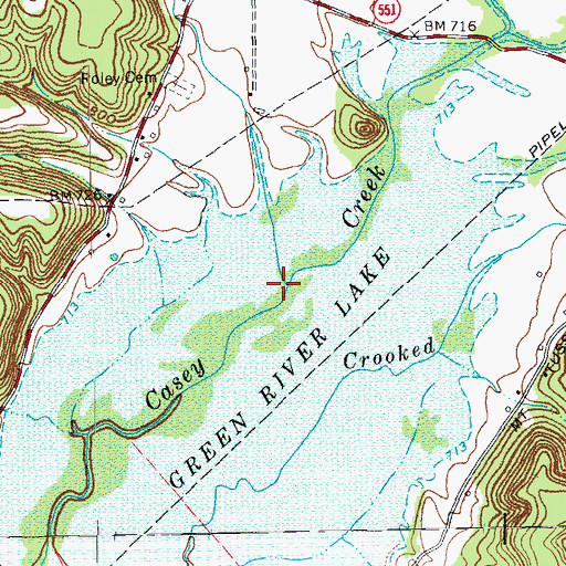 Topographic Map of Bland Branch, KY