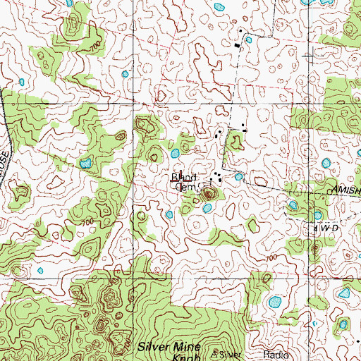 Topographic Map of Bland Cemetery, KY