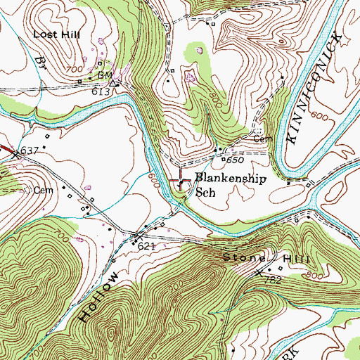 Topographic Map of Blankenship School, KY